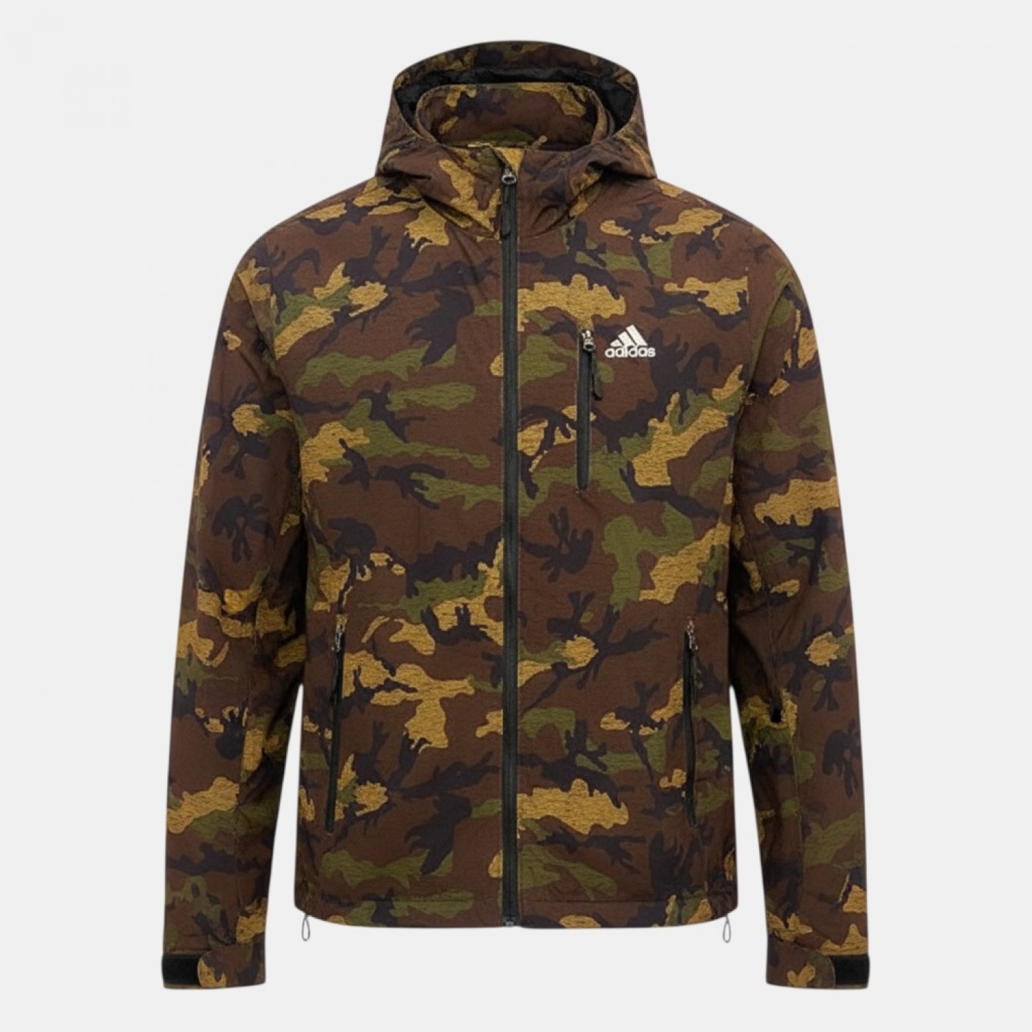 Adidas Performance Camo Outdoor Hooded Jacket Καφέ Πράσινο /pre owned